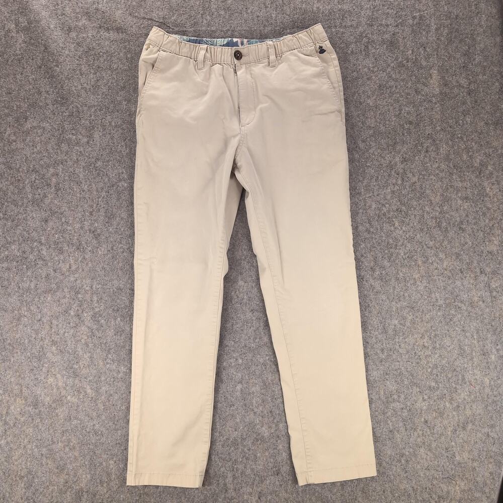 Chubbies Pants Mens 32x30 Beige Chino Elastic Waist Stretch Tapered Casual